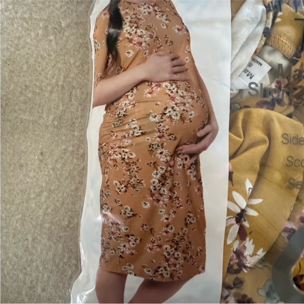 Destination Maternity Short Sleeve Striped and Floral Dresses